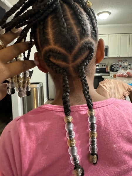 Image of  Hairstyles, Women's Hair, Braids (African American), Hair Length, Medium Length, Kid's Hair, Hairstyle, Braiding (African American)