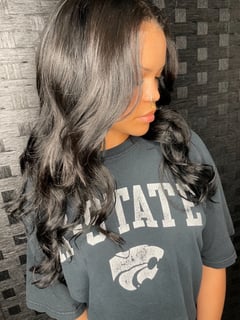 View Smoothing , Silk Press, Hair Texture, 3C, 4A, 4B, 4C, Updo, Beachy Waves, Haircut, Natural Hair, Braids (African American), Wig (Hair), Protective Styles (Hair), Curls, Hair Extensions, Straight, Women's Hair, Hairstyle, Weave, Layers - Kyia McWilliams, Lawrence, KS
