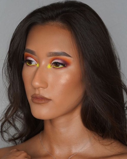 Image of  Makeup, Colors, Glam Makeup, Look, Skin Tone, Airbrush, Technique, Orange, White, Olive, Yellow
