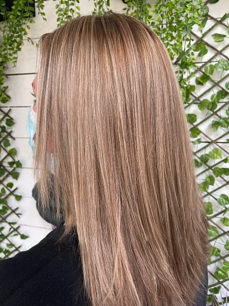 Image of  Layered, Haircuts, Women's Hair, Straight, Hairstyles, Highlights, Hair Color, Shoulder Length, Hair Length