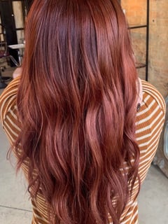 View Women's Hair, Red, Hair Color, Long, Hair Length, Haircuts, Layered, Beachy Waves, Hairstyles - Payton Evans, Ogden, UT