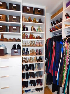 View Closet Organization, Hanging Clothes, Shoe Shelves, Folded Clothes, Handbags, Professional Organizer - Suzanne O'Donnell, Los Angeles, CA
