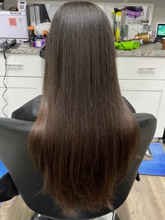 View Women's Hair, Blowout, Long, Hair Length, Layered, Haircuts, Straight, Hairstyles, Keratin, Permanent Hair Straightening - Alec Lamb, Cape Coral, FL
