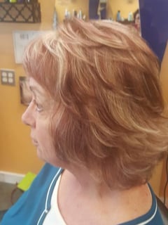 View Hair Color, Women's Hair, Haircuts, Layered, Red, Blonde - Dunnia Fischesser , Olympia, WA