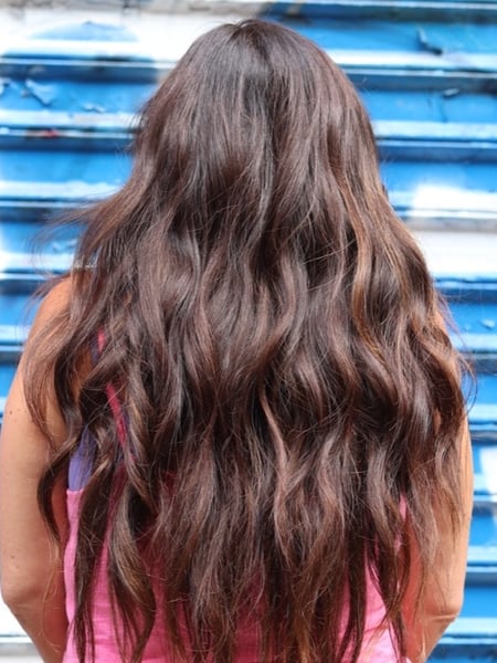 Image of  Women's Hair, Hair Color, Brunette, Hairstyles, Beachy Waves, Hair Extensions