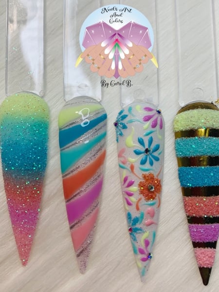 Image of  Nails, Manicure, Hand Painted, Nail Style, Stiletto, Nail Shape