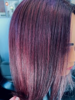 View Blowout, Red, Ombré, Full Color, Fashion Color, Color Correction, Brunette, Balayage, Hair Color, Women's Hair - Keshia Smallwood, Sandy, UT