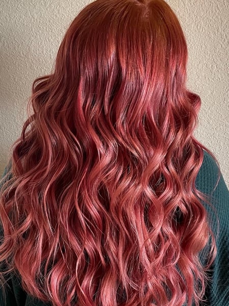 Image of  Women's Hair, Red, Hair Color, Highlights, Beachy Waves, Hairstyles, Curly, Hair Extensions