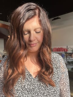 View Hair Color, Foilayage, Full Color, Ombré, Balayage, Layered, Haircuts, Women's Hair, Beachy Waves, Hairstyles, Natural, Brunette - Karli Hughes, Plymouth, MN