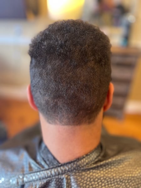 Image of  Medium Fade, Haircut, Men's Hair, Brunette, Hair Color