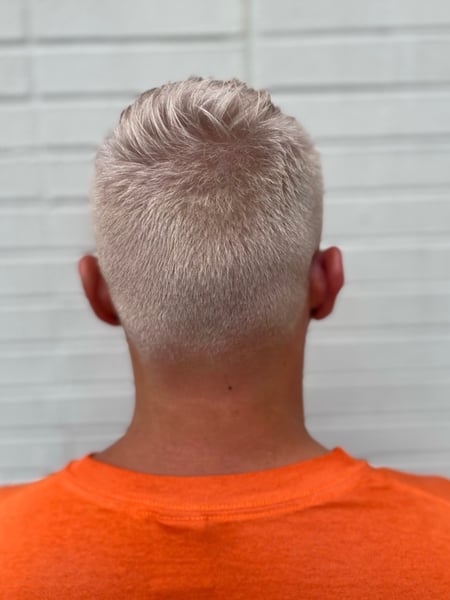 Image of  Men's Hair, Low Fade, Haircut, Blonde, Hair Color