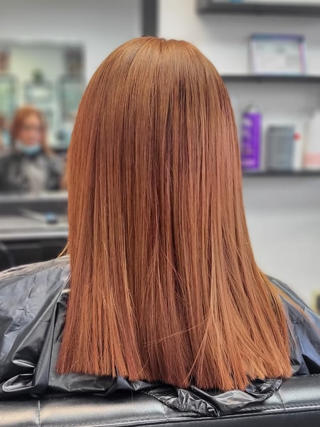 Image of  Red, Women's Hair, Hair Color, Full Color, Foilayage, Men's Hair, Haircut, Hair Restoration, Shoulder Length Hair, Hair Treatment/Restoration