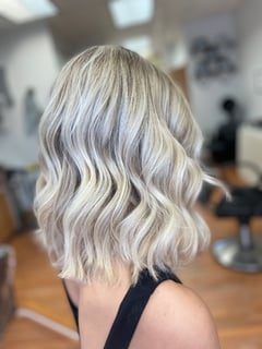 View Blonde, Hair Color, Women's Hair, Balayage, Highlights - Brittany Allmendinger, Newport, ME