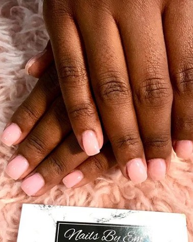 Image of  Nails, Manicure, Pink, Nail Color, Nail Finish, Short, Nail Length, Gel, Square, Nail Shape