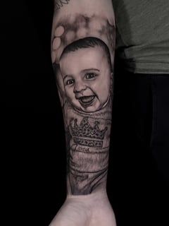 View Tattoos, Forearm , Realism, Portrait, Black & Grey, 3D, Tattoo Bodypart, Tattoo Style - Etgar Oak, Massapequa, NY