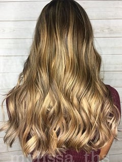 View Women's Hair, Balayage, Hair Color, Long, Hair Length, Haircuts, Beachy Waves, Hairstyles - Melissa Flores, San Jose, CA