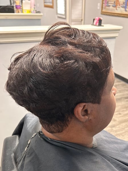 Image of  Haircuts, Women's Hair, Layered, Hair Length, Short Ear Length, Shaved