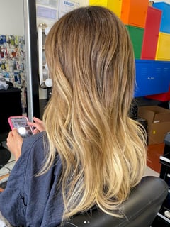 View Layered, Medium Length, Shoulder Length, Hair Length, Long, Balayage, Blonde, Ombré, Color Correction, Full Color, Highlights, Foilayage, Brunette, Red, Hair Color, Silver, Hair Extensions, Straight, Hairstyles, Beachy Waves, Blowout, Curly, Bangs, Women's Hair, Haircuts - Mari Nazaryan, Burbank, CA