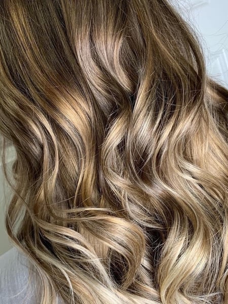 Image of  Women's Hair, Balayage, Hair Color, Blonde, Color Correction, Beachy Waves, Hairstyles