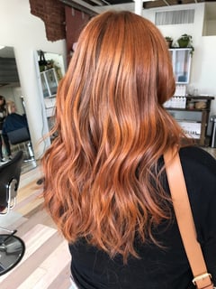 View Haircuts, Women's Hair, Layered, Blowout, Hairstyles, Beachy Waves, Curly, Hair Color, Red, Highlights, Full Color, Long, Hair Length - Spencer Sherrard, Frederick, MD