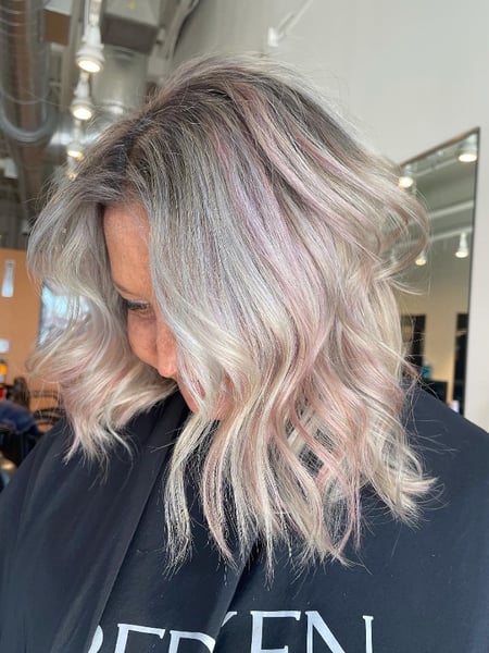 Image of  Haircuts, Women's Hair, Layered, Blunt, Bangs, Blowout, Updo, Hairstyles, Boho Chic Braid, Bridal, Hair Extensions, Natural, Beachy Waves, Vintage, Curly, Straight, Silver, Hair Color, Red, Highlights, Full Color, Color Correction, Ombré, Fashion Color, Black, Blonde, Balayage, Brunette, Foilayage, Hair Length, Pixie, Short Ear Length, Long, Short Chin Length, Shoulder Length, Medium Length