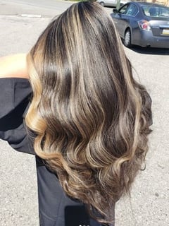 View Highlights, Women's Hair, Hairstyles, Haircuts, Curly, Hair Length, Long, Hair Color - Jackie Vee, San Jose, CA