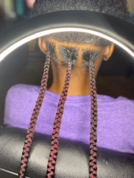 Image of  Women's Hair, Red, Hair Color, Short Ear Length, Hair Length, Braids (African American), Hairstyles, 4C, Hair Texture