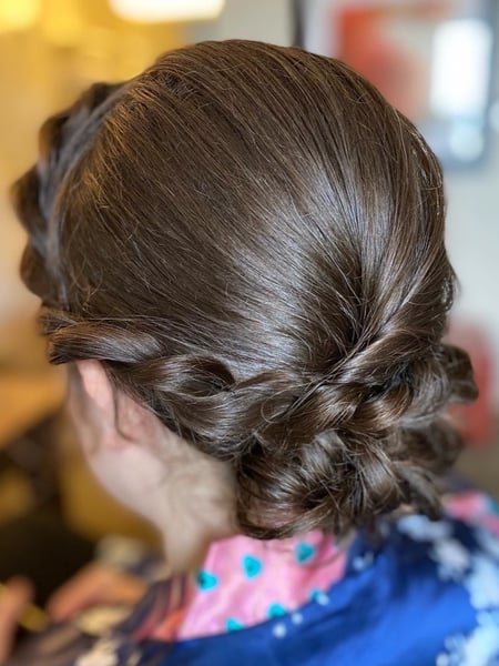 Image of  Women's Hair, Hairstyles, Boho Chic Braid, Updo, Curly, Bridal