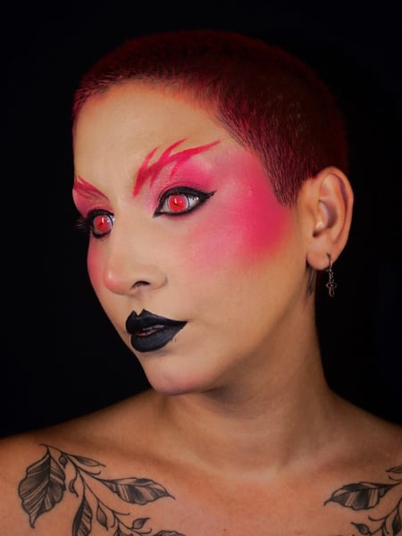 Image of  Makeup, Olive, Skin Tone, Halloween, Look, Black, Colors, Pink