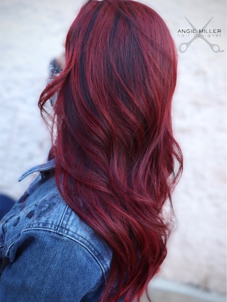 Image of  Red, Hair Color, Women's Hair, Highlights, Full Color, Long, Hair Length, Curly, Hairstyles, Layered, Haircuts