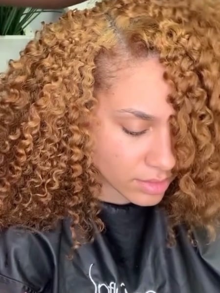 Image of  Women's Hair, Red, Hair Color, Shoulder Length, Hair Length, Curly, Haircuts, Layered, Curly, Hairstyles