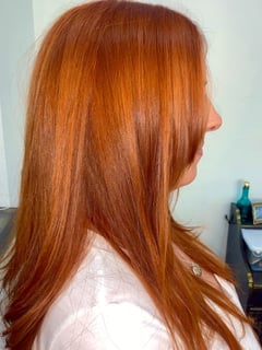 View Women's Hair, Blowout, Hair Color, Red, Long, Hair Length, Layered, Haircuts, Straight, Hairstyles - Elissa Sanderson (Ellie), San Diego, CA