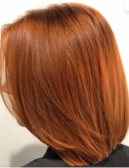 Image of  Women's Hair, Hair Color, Full Color, Red, Shoulder Length, Hair Length, Bob, Haircuts, Straight, Hairstyles
