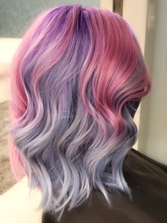 View Bob, Haircuts, Women's Hair, Blowout, Hairstyles, Beachy Waves, Hair Color, Silver, Full Color, Color Correction, Fashion Color, Shoulder Length, Hair Length - Shanna Brailford, White Marsh, MD