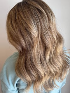 View Hair Color, Highlights, Hairstyles, Beachy Waves, Curly, Women's Hair, Haircuts, Layered, Full Color - Erin Hall, Tulsa, OK