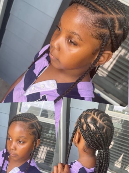 Image of  Kid's Hair, Girls, Haircut, Braiding (African American), Hairstyle