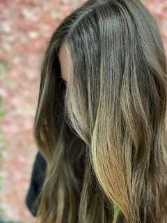 View Hairstyle, Women's Hair, Curls, Beachy Waves, Foilayage, Hair Length, Layers, Highlights, Hair Color, Haircut, Ombré, Blonde, Balayage, Brunette Hair, Blowout, Long Hair (Mid Back Length) - Alec Lamb, Cape Coral, FL