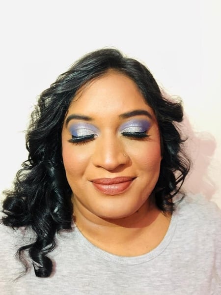Image of  Makeup, Skin Tone, Brown, Glam Makeup, Look, Airbrush, Technique, Blue, Colors, Glitter