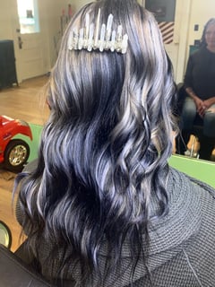 View Long, Hair Length, Women's Hair, Curly, Haircuts, Silver, Hair Color, Black, Fashion Color - Alisha Tompkins, Kingston, NY