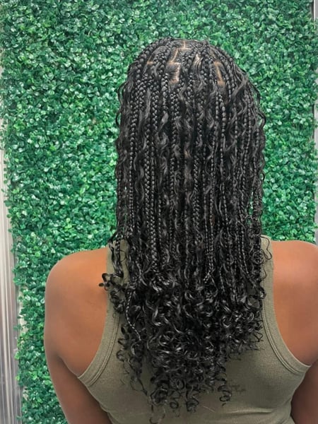 Image of  Hairstyles, Boho Chic Braid, Women's Hair, Braids (African American), Hair Length, Medium Length, Protective