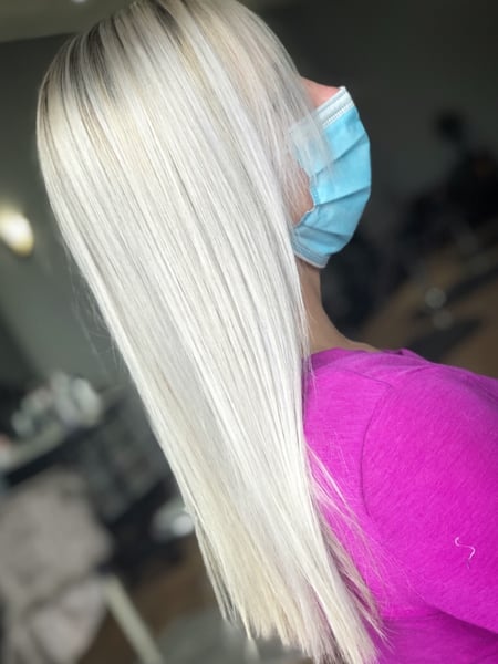 Image of  Women's Hair, Hair Color, Balayage, Blonde, Color Correction, Foilayage, Full Color, Highlights, Medium Length, Hair Length, Straight, Hairstyles
