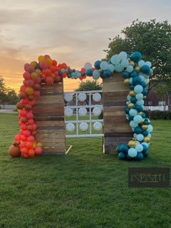 View Blue, Balloon Composition, Balloon Garland, Balloon Arch, Event Type, Baby Shower, Colors, Gold, Green, Orange, Balloon Decor, Arrangement Type, Balloon Wall - Michelle Smith, Nashville, TN