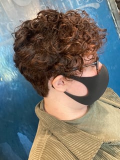 View Hair Length, Hairstyles, Curly, Shaved, Layered, Curly, Haircuts, Coily, Pixie, Short Ear Length, Women's Hair - Kate Michaels, Lakewood, OH
