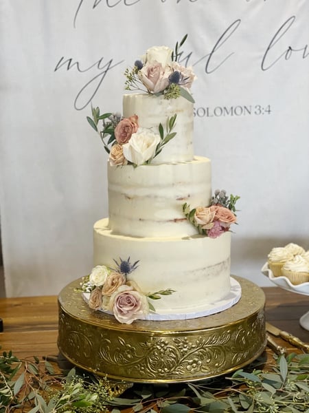 Image of  Cakes, Occasion, Wedding Cake, Icing Type, Buttercream, Icing Techniques, Naked Cake