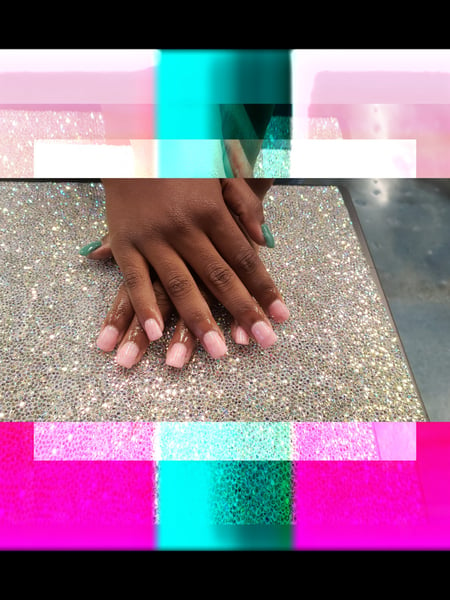 Image of  Nails, Green, Pink, Dip Powder, Nail Style, Nail Color, Nail Length, Nail Finish, Mix-and-Match, Short, Accent Nail, Nail Shape, Square