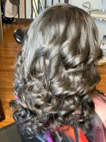 Image of  Layered, Haircuts, Women's Hair, Curly, Blowout, Permanent Hair Straightening, Hairstyles, Hair Color, Perm Relaxer, Perm, Hair Extensions, Bridal, Wigs, Protective, Braids (African American), Natural, Weave, Curly, Updo, Silk Press, Keratin, Bob, Hair Texture, Hair Length, Hair Restoration