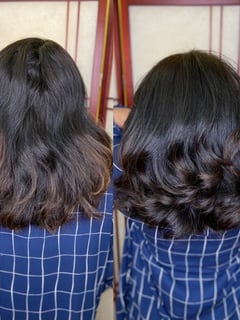 View Women's Hair, Brunette, Hair Color, Blowout, Hair Length, Bangs, Haircuts - Yana Nektalov, New York, NY