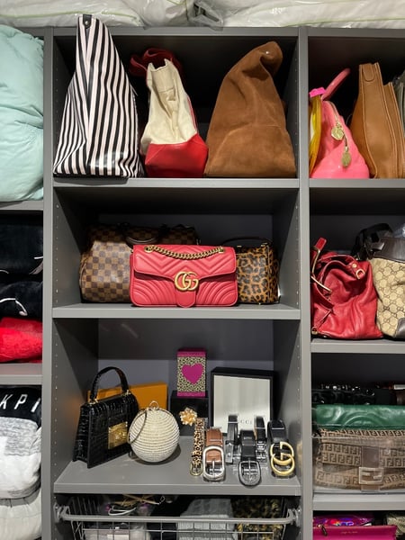 Image of  Professional Organizer, Home Organization, Bedroom, Storage, Master Closet, Closet Organization, Handbags