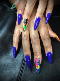 View Black, Blue, Green, Light Green, Orange, Pink, Red, Yellow, Gel, Nail Finish, Stiletto, Nail Shape, Manicure, Nails, Nail Length, Long, Nail Style, Accent Nail, Hand Painted, Nail Art, Nail Color - Untouched Seduction, Franklinton, NC