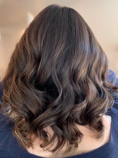 View Women's Hair, Curls, Hairstyle, Layers, Haircut, Long Hair (Upper Back Length), Shoulder Length Hair, Hair Length, Ombré, Balayage, Brunette Hair, Hair Color, Blowout - Anthony Barbuto, San Francisco, CA